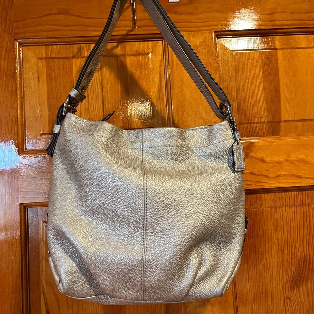 Coach Silver Hobo Bag with Elegant Design
